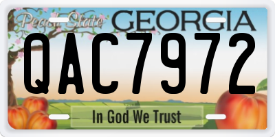 GA license plate QAC7972