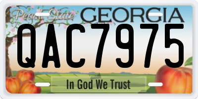 GA license plate QAC7975