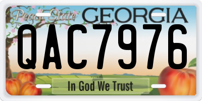 GA license plate QAC7976