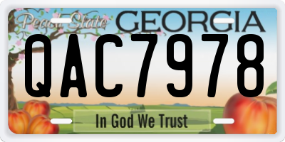 GA license plate QAC7978