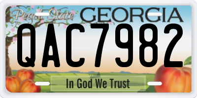 GA license plate QAC7982
