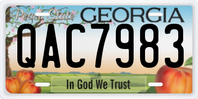 GA license plate QAC7983