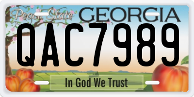 GA license plate QAC7989