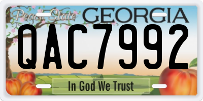 GA license plate QAC7992