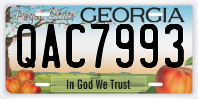 GA license plate QAC7993