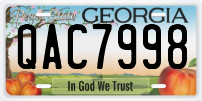 GA license plate QAC7998