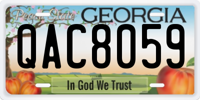 GA license plate QAC8059