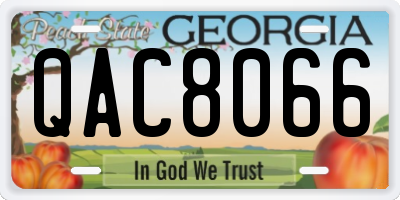 GA license plate QAC8066