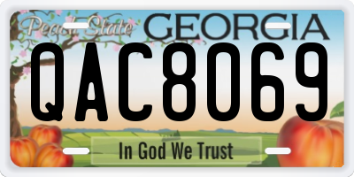 GA license plate QAC8069