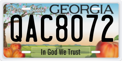 GA license plate QAC8072