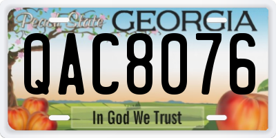 GA license plate QAC8076