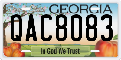 GA license plate QAC8083