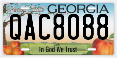 GA license plate QAC8088