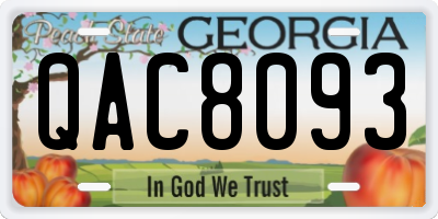 GA license plate QAC8093