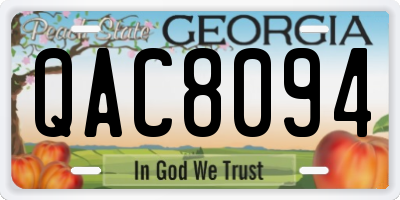 GA license plate QAC8094