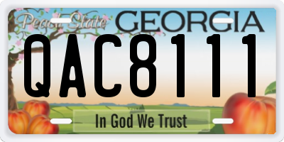 GA license plate QAC8111