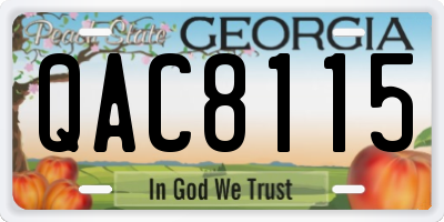 GA license plate QAC8115