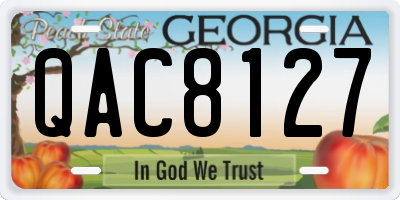 GA license plate QAC8127