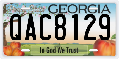 GA license plate QAC8129