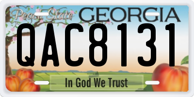 GA license plate QAC8131
