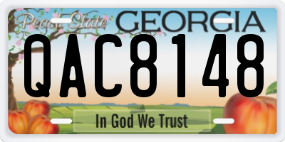 GA license plate QAC8148