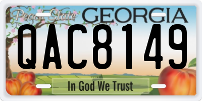 GA license plate QAC8149