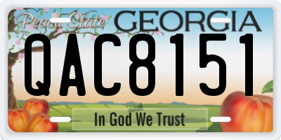 GA license plate QAC8151