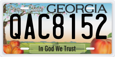 GA license plate QAC8152