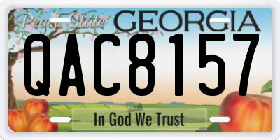 GA license plate QAC8157