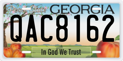 GA license plate QAC8162