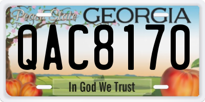 GA license plate QAC8170