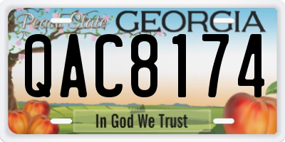 GA license plate QAC8174
