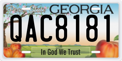 GA license plate QAC8181