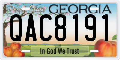 GA license plate QAC8191