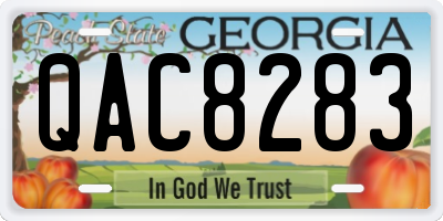 GA license plate QAC8283