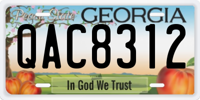 GA license plate QAC8312