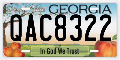 GA license plate QAC8322