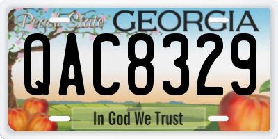 GA license plate QAC8329