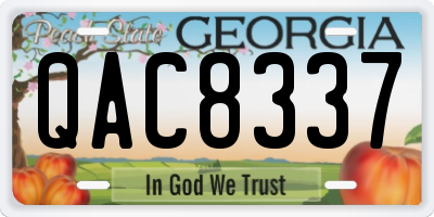 GA license plate QAC8337