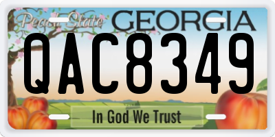 GA license plate QAC8349
