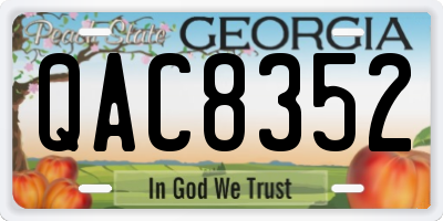 GA license plate QAC8352