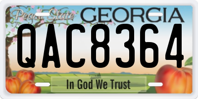 GA license plate QAC8364