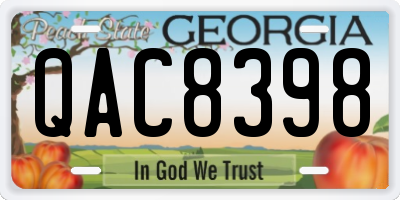 GA license plate QAC8398