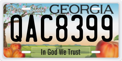 GA license plate QAC8399