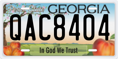 GA license plate QAC8404
