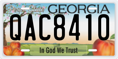 GA license plate QAC8410
