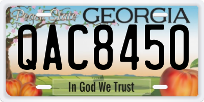GA license plate QAC8450