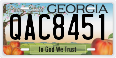 GA license plate QAC8451