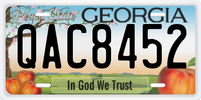 GA license plate QAC8452