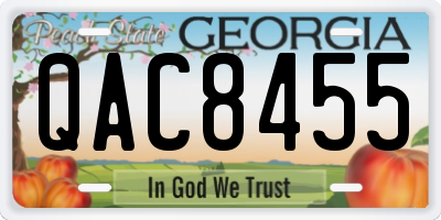 GA license plate QAC8455